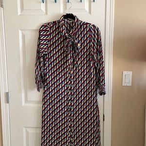 Zara long geometric tie dress